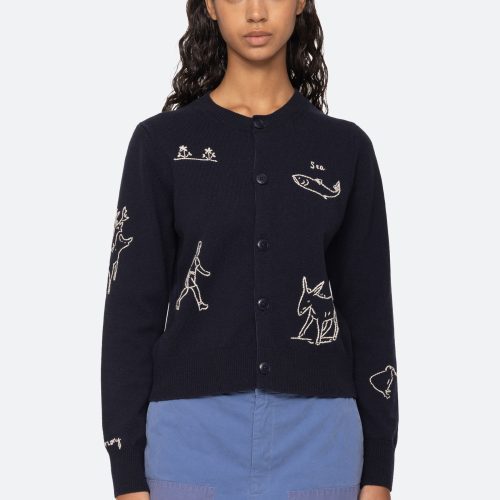 navy-harmony cardigan-front view