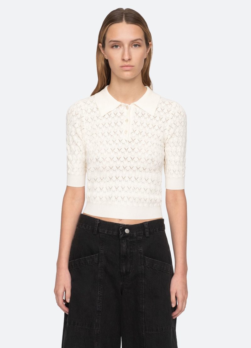 cream-rue polo sweater-front view 2