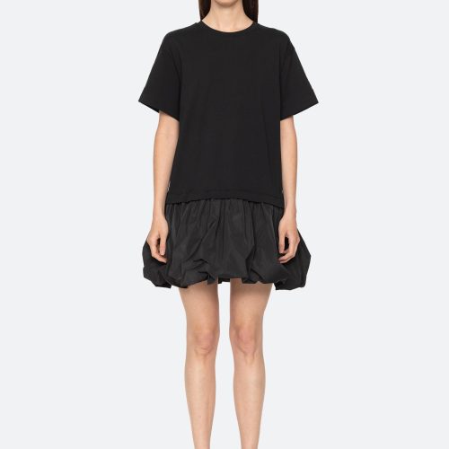 black-belen t-shirt dress-front view