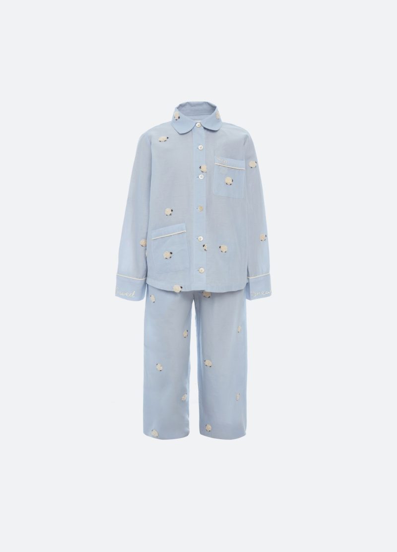 sky-sheep kids pj set-front view