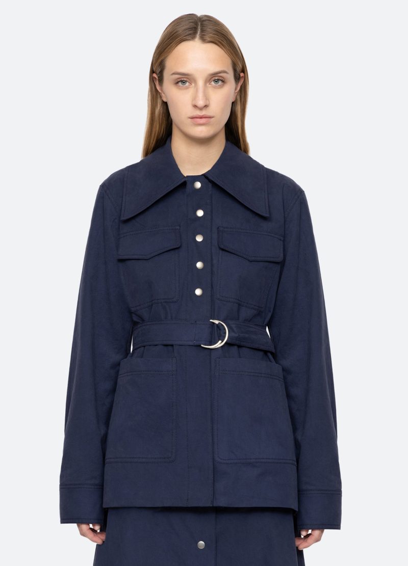 navy-adele jacket-front view