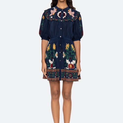 navy-cassia s/s dress-front view 2