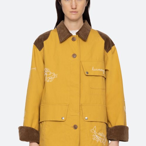 yellow-clyde barn jacket-front view