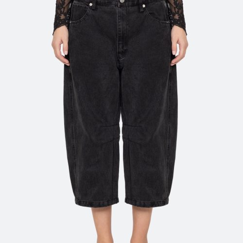 black-oli cropped jeans-front view